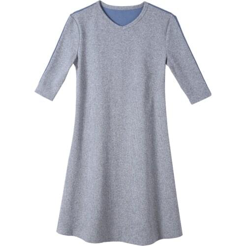 2021 Spring Summer Big Girls Dresses Casual Ribbed Slim Princess Dress Two Colors Patchwork Kids Cotton Dresses