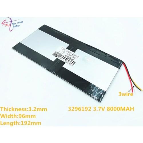 3 line 3.7v 8000mAh 3296192 For Teclast 3G Tablet PC Battery 3 wire AIR X98 P98HD P98