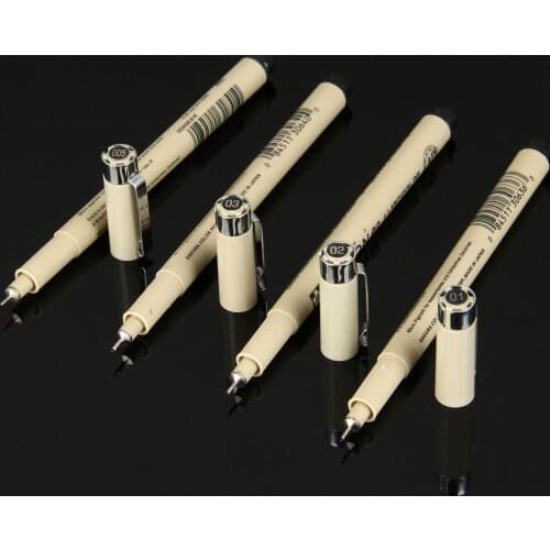 4pc Black Ink Fine Line Tip Inking Pens For Drawing Archival Ink Pen Fineliner Sketching Pens for Writing 0.2/0.25/0.3/0.35mm
