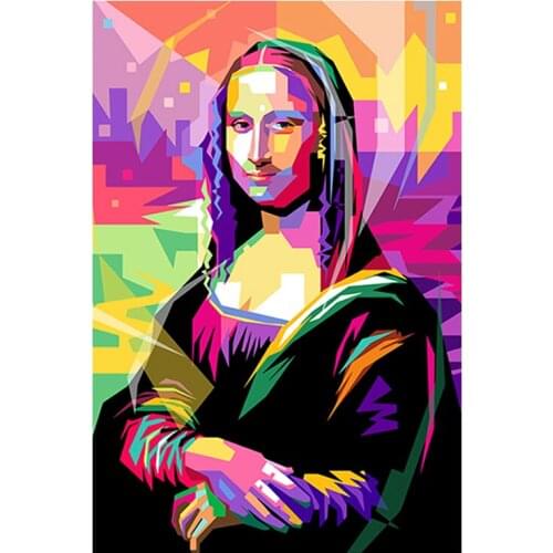 5D DIY Diamond Painting Abstract Mona Lisa Portrait Diamond Embroidery Cross Stitch Mosaic Rhinestone Home Decor Craft Gift