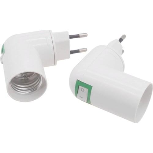 EU Plug PBT PP To E27 White Base LED Lamp Base Lampholder Adapter Converter Socket To E27 Подставка для лампы