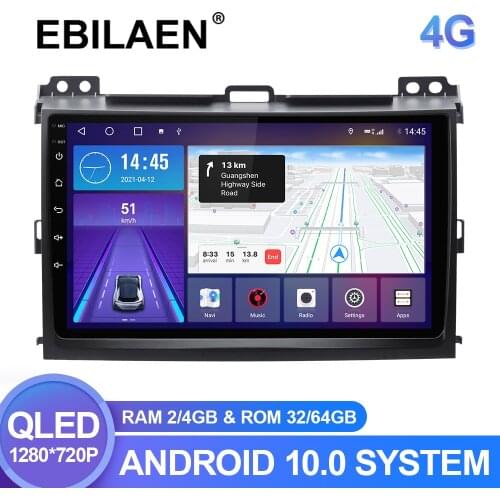 Android 10.0 Car Multimedia Player For Toyota Land Cruiser Prado 120 Autoradio GPS Navigation Camera WIFI IPS Screen Stereo RDS