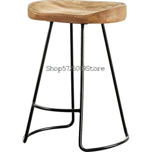 Bar Chair Bar Chair High Stool Household Modern Simple Chair European Style Solid Wood Bar Chair High Stool Fashion Creativity
