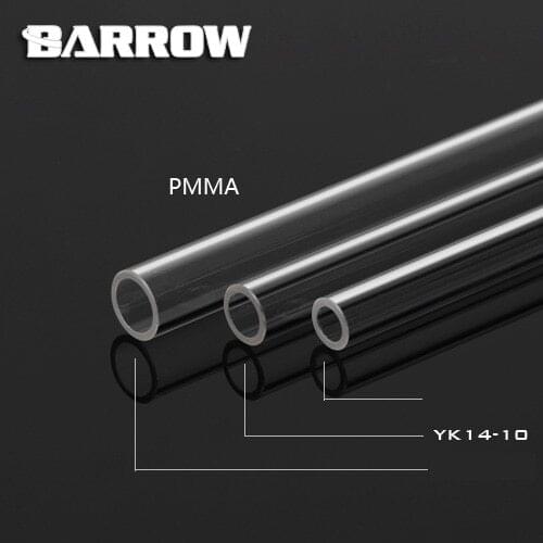 Barrow Hard Tube ID8mm/OD12mm - ID10mm/OD14mm -ID12mm/OD16mm Length 50cm Transparent Pipe Acrylic PETG Tube 2pcs/Lots PMMA/PETG