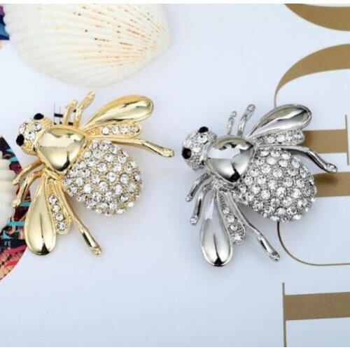European And American Big Cute Bee Brooch CZ Brooch Pin Collar Cardigan Dress Female Jewelry Brooches For Wedding Bouquets