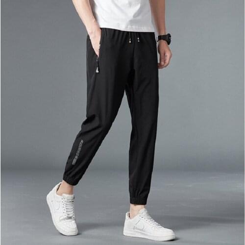Summer Thin Trousers Mens Casual Pants Breathable Loose Fast-drying Stretchy Nine-point Joggers SportsPants Ropa Para Hombre 8XL