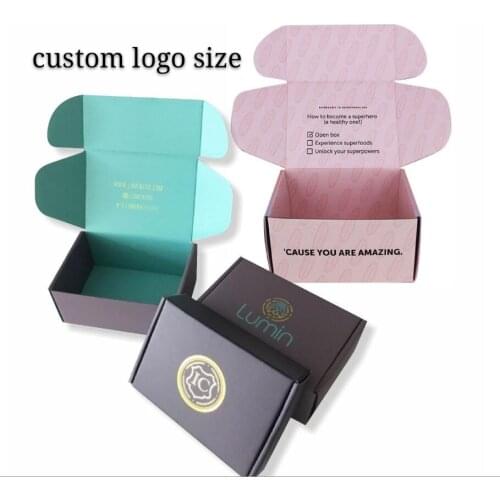 100PCS/lot Custom paper box gift box bag Corrugated paper shipping mailer boxes Printed logo Packaging Clothes shirt Box