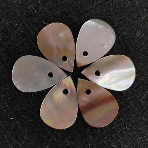 5pcs Natural Freshwater Shell Beads Drop-shaped Perforated Necklace Small Pendant Earrings DIY Jewelry Making Accessories
