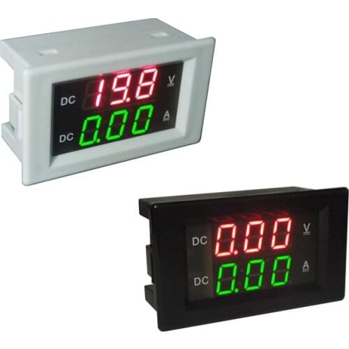 Digital DC0-100V/20A Voltmeter Ammeter Red green LED Dual Display for 12v 24v Car Voltage Current Monitor No Need External Shunt