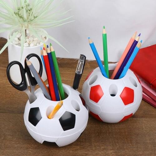 1pc Soccer Ball Shaped Toothbrush Pen Pencil Holder Desktop Rack Student Gift
