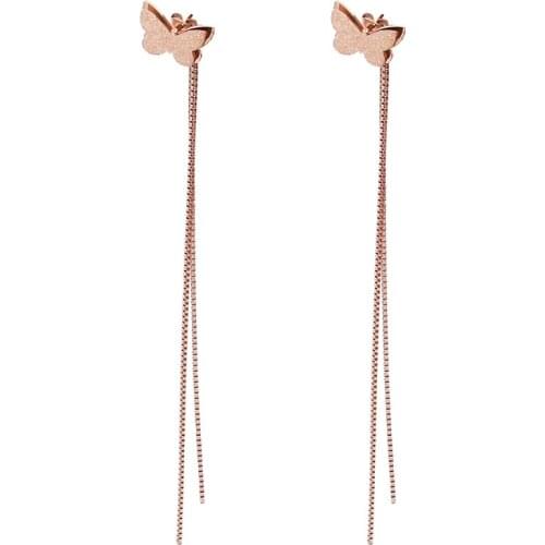 Long Tassel Butterfly Drop Earrings For Womens Fashion Metal Chain серь Jewelry Girls Party Gift