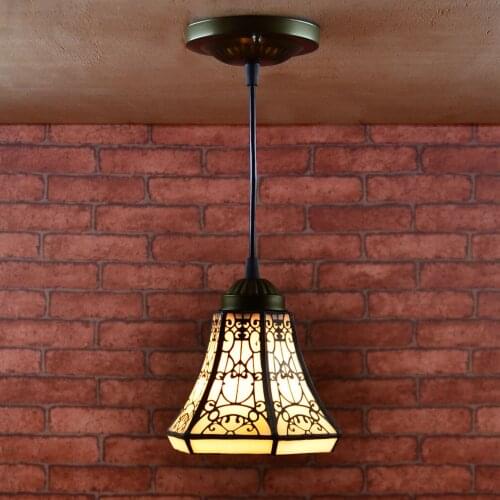 European Tiffany Style Retro Stained Glass Pendant Light Balcony Aisle Porch Corridor Small Bathroom Hanging Lamp luminaire