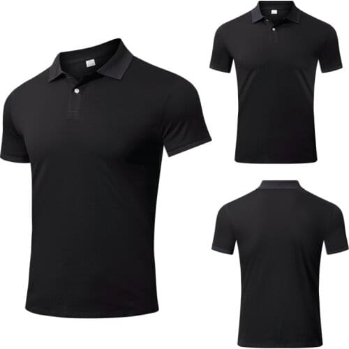Mens T-Shirt Summer 100% Cotton Dry Fit T Shirt Man Short Sleeve Tee Solid Sports Top Men Business Golf T Shits Sporting Jersey