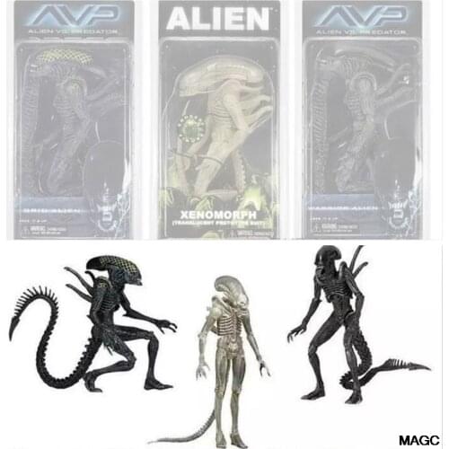 NECA Aliens vs Predator AVP Series Grid Alien Xenomorph Translucent Prototype Suit Warrior Action Figure Collectible Model Toys