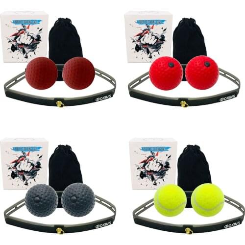 Boxing Reflex Ball Set Speed Train Boxing Training Balls Headband For Punching Speed Reaction Agility Training With Storage Bag