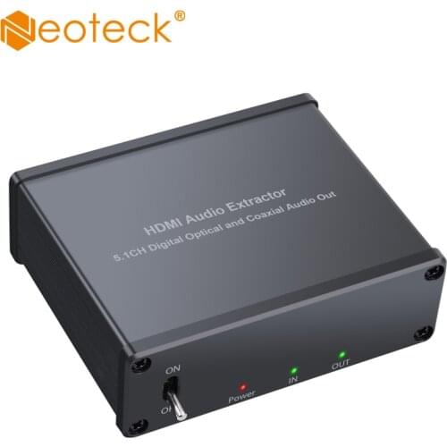 Neoteck HDMI-Compatible Audio Extractor HDMI-Compatible Optical TOSLINK SPDIF Coaxial Audio Converter Support 4K 3D