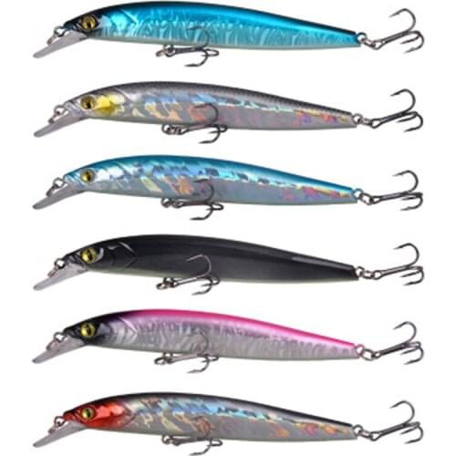 New Hot Fishing gear sale Luya bait Floating Mino short tongue plate Luya bait plastic fake bait with ring beads Bait 12cm