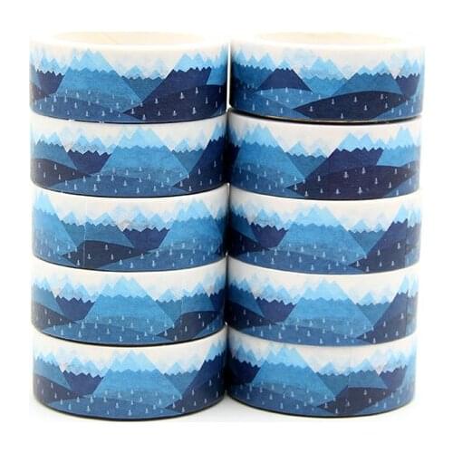 New 10pcs/lot 15mm X 5m Blue Ocean Rain Drops Decorative Paper Washi Tape DIY Scrapbooking Masking Tapes School Office Supply