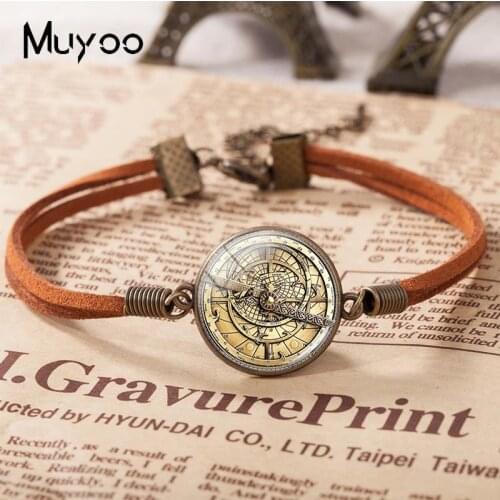 2018 New Bill Cipher Wheel Leather Bracelet Art Handmade Photo Bracelets Glass Dome Cabochon Jewelry