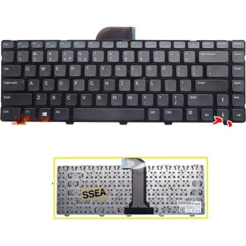 SSEA New original US Keyboard for Dell Inspiron 14 3421 3437 14R 5421 5437 Black Keyboard With Frame