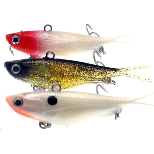 Fishing Lures 95mm 20g 3X VMC Hooks Soft Vibe Lures Rigged Soft Plastic Lure Vibration Bait