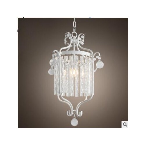 Nordic creative personality simple wrought iron crystal chandelier restaurant bar light in the bedroom channel light