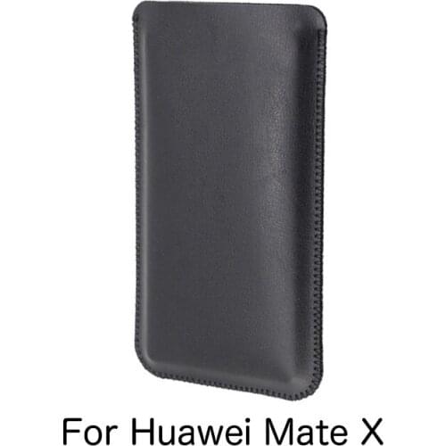 MateX Universal Fillet holster Phone Straight leather case retro simple style for Huawei Mate X pouch