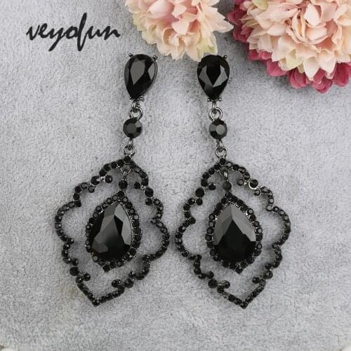 Veyofun Hollow Vintage Rhinestone Crystal Drop Earrings Fashion Party Dangle Earrings Jewelry for Women Gift New Wholesale