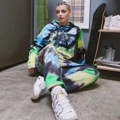 Womens Sportswear Printed Butterfly Sports 2 Pieces Set Hoodie Pullover Suit Autumn 2020 Tracksuit Women Pant Sports Suit