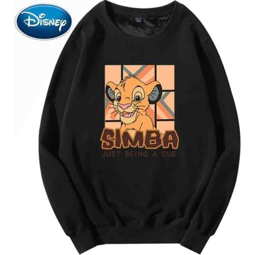 Disney Sweatshirt The Lion King of the Jungle Simba Cartoon Print O-Neck Pullover Unisex Women Long Sleeve Tops S - XXL 8 Colors