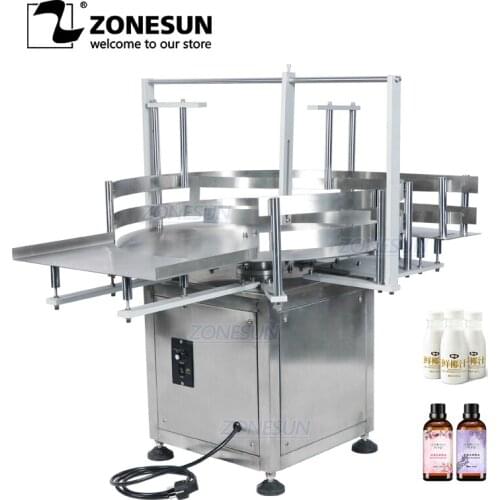ZONESUN ZS-LP600Z Tabletop Automatic Round Rotary Plastic Glass Bottle Unscrambler Sorting Turntable Jar Arranging Machine