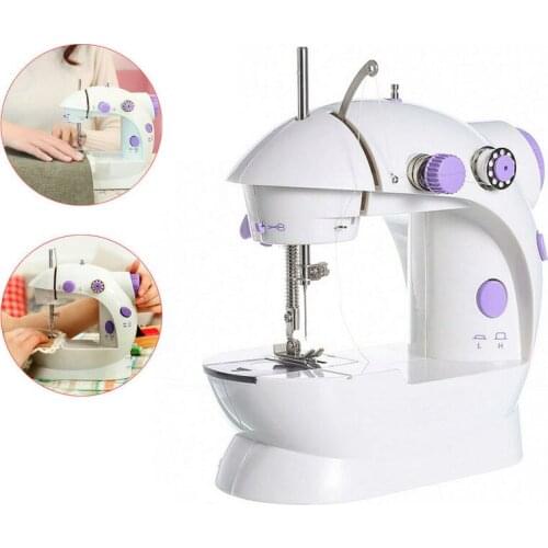 1 Pcs Portable Mini Desktop Sewing Machine Double Speed Automatic Thread with Light