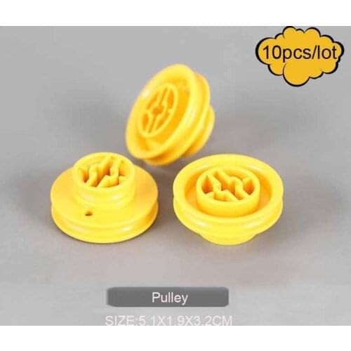 10pcs/lot Big Bricks Pulley Building Blocks DIY Creative STEAM Children Indoor Toy Blocks Parts Children Toys