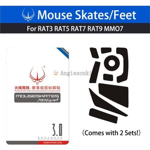 2Sets Mouse Feet/Skates 3M 0.6mm FOR Hotline Games Cyborg R.A.T. (RAT) 3/5/7/9/MMO7 Gaming Mice