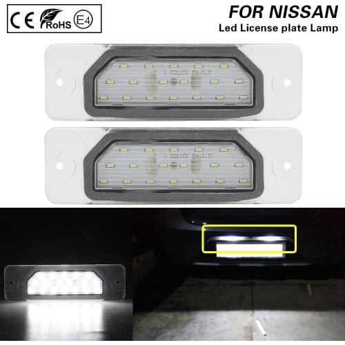 2Pcs LED License Plate Light Number Plate Lamp For Nissan CEFIRO A33 1999~2003 MAXIMA 2000~2006 Fuga 2009~ Car light