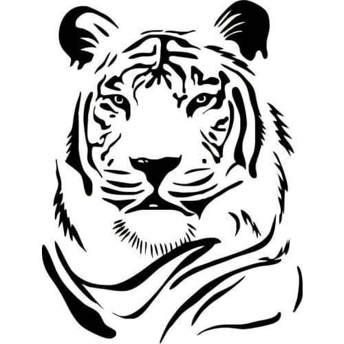 20X15.1CM MALE TIGER HEAD Personality Vinyl Car Sticker Motorcycle Decal Black Silver S6-2268