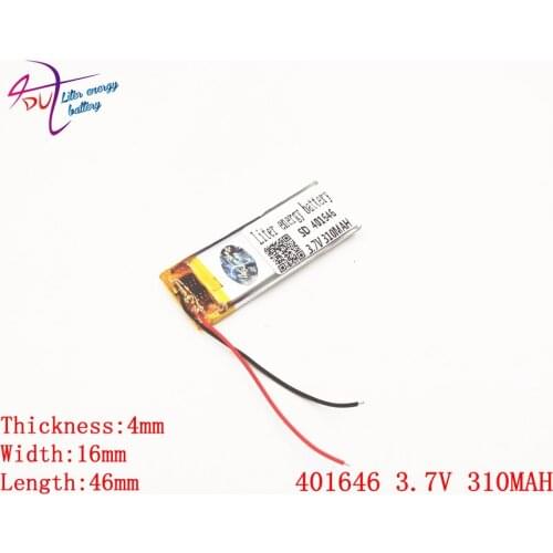3.7V 310mAh 401646 401545 Lithium Polymer Li-Po li ion Battery cells For Mp3 MP4 MP5 GPS mobile bluetooth