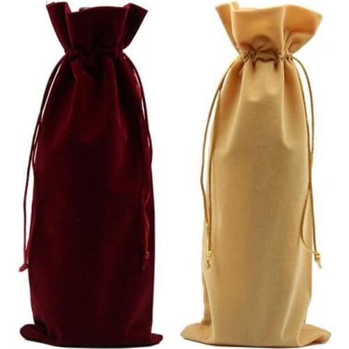 300pcs/lot 15*37cm Wine Bags Pouch Drawstring Red Wine Bottle Gift Packaging Covers Free Shipping ZA5589