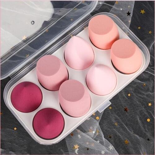 8pcs New Beauty Egg Set Gourd Water Drop Puff Makeup Sponge Puff Puff Wet Cushion and Use Dry Cosmestic Tool Beauty Set Col W2X8