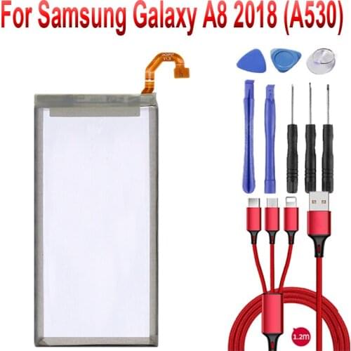 EB-BA530ABE Battery for Samsung Galaxy A8 2018 (A530) A530 SM-A530F 3000mAh Phone Replacement Batteries+USB cable+toolkit