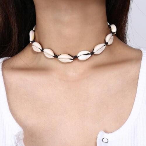 Boho Sea Shell Choker Necklace Women Natural Shell Bohemian Beach Simple Neckless For Girls kolye jewellery Chocker Collar