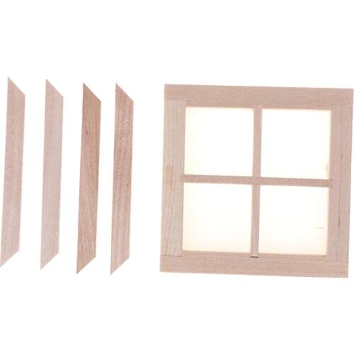 1:12 Scale 4 Pane Wooden Dormer Window Dolls House Miniature DIY Accessory Kids Baby Toy