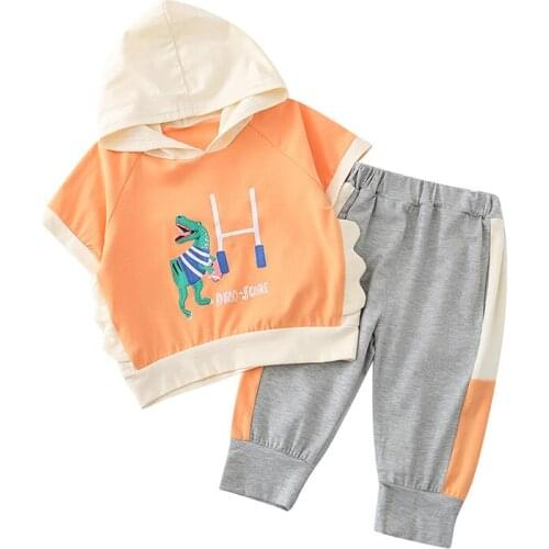 Baby Fashion Cotton Clothing Suits Children Boys Letter Printing 2 Pcs/Suits Summer Style Toddler Sport Clothes Sets Tracksuits
