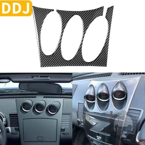 For Nissan 350Z Z33 2003-2009 Central tilt meter Frame Carbon Sticker Radio Air Console Panel Cover Modified Decor Accessories