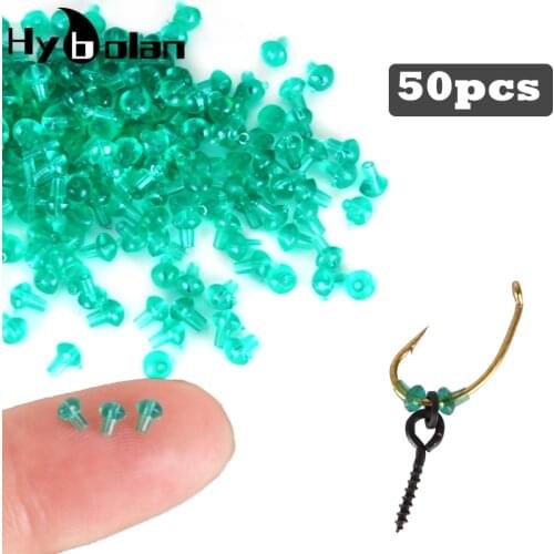 50pcs Hook Stops Beads Carp Fishing Stopper Green Carp Fishing Hair Chod Ronnie Rig Pop UP Boilie Stop Accessories Tackle tool
