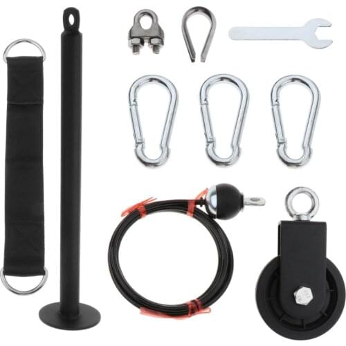 Fitness Pulley Cable Machine Attachment Set Up DIY Fittings, LAT Lift Pulley , Loading Pin, Straps, Pulley, Adjustable Cable