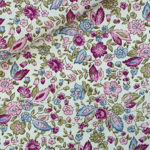 160cmx50cm Cotton Twill Fabric for bedding,cloth, shirt, Skirt - Flowers and Leave