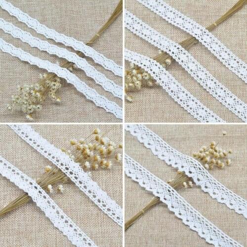 KALASO 5Yards Beautiful White High Quality Cotton Crochet Flower African Lace DIY Trim Sewing Fabric Decoration Craft Supplies