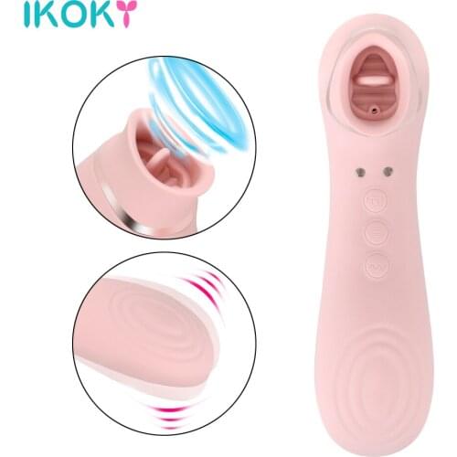 IKOKY Tongue Vibrator Sex Toys for Women Vagina Stimulator Nipple Clitoral Suck Lick Female Masturbator Sex Shop Accessories