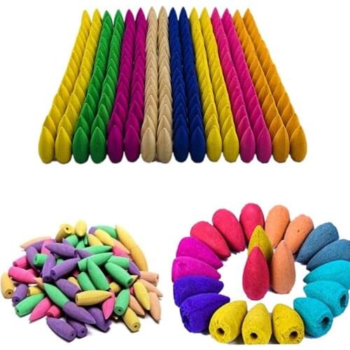 Backflow Incense Cones Bulk Sale Sandalwood Rose Lavender Cone Incense 25/40pcs/Bag Natural Sandalwood Tea Agarwood